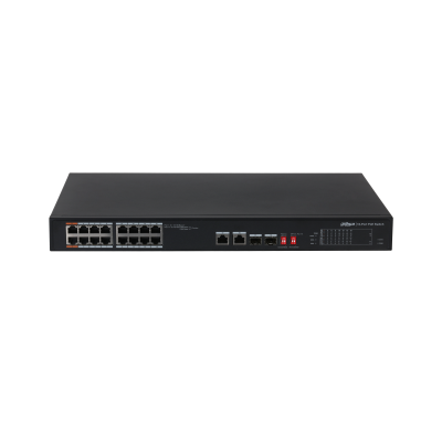 Dual-Port Uplink Unmanaged PoE Switch DAHUA DH-PFS3218-16ET-135